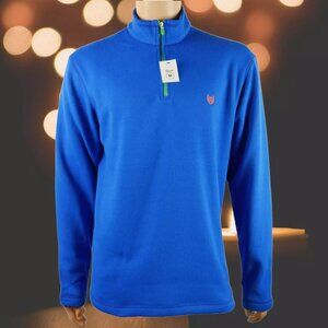 New Chaps Ralph Lauren Men's Sz M Sport 1/4 Zip Pullover Mock Neck Sweater Blue